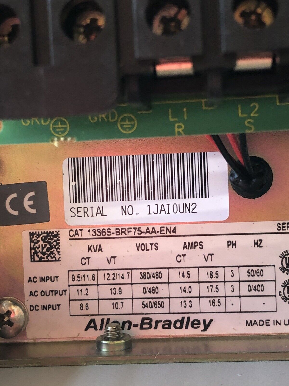 New Allen Bradley 1336S-Brf75-Aa-En4,1336S-En4 Sensorless Vector Ac Drive,Dh