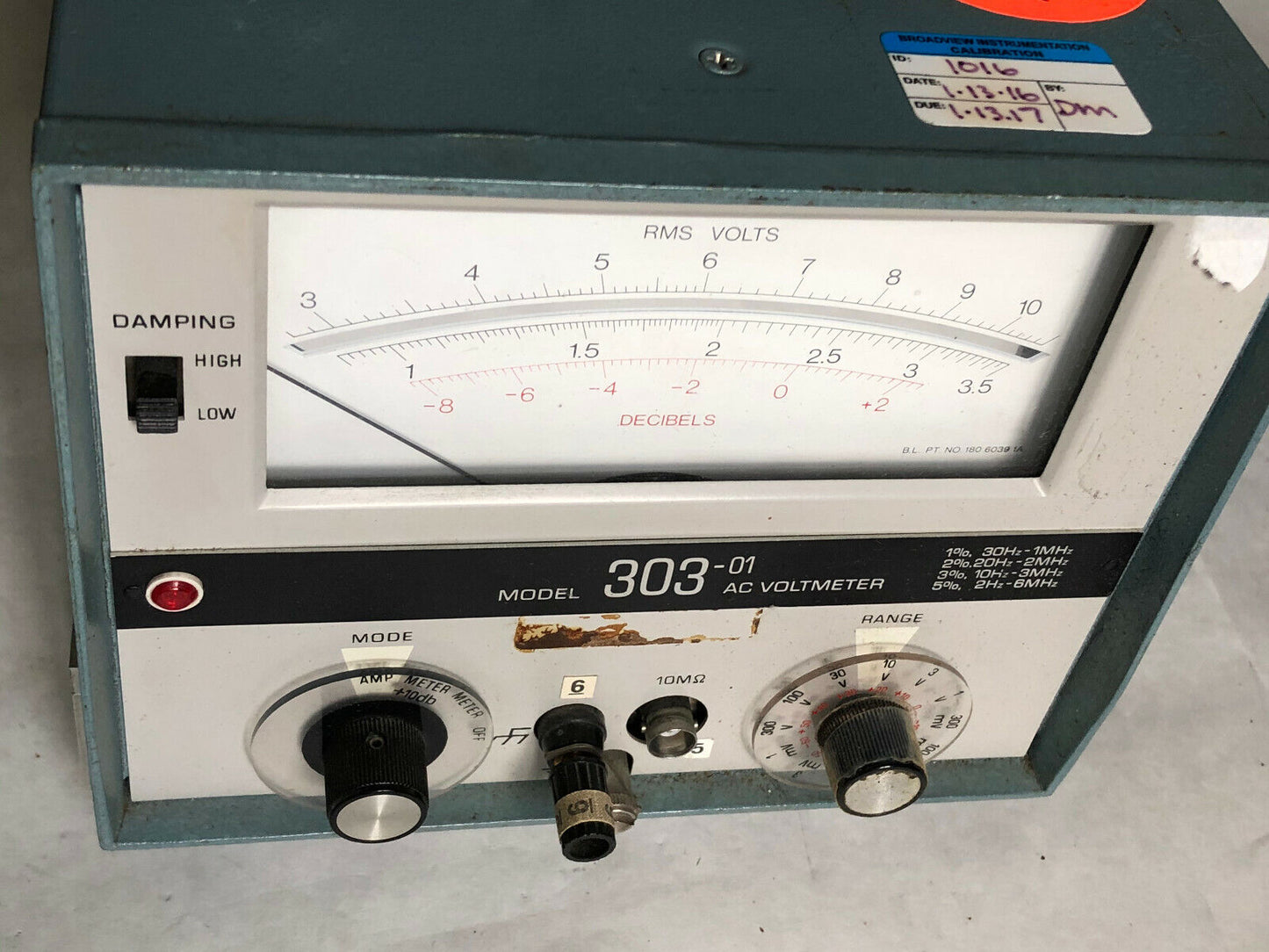 Ballantine 303-01,303 Model 303-01 Ac Voltmeter Controller,Em