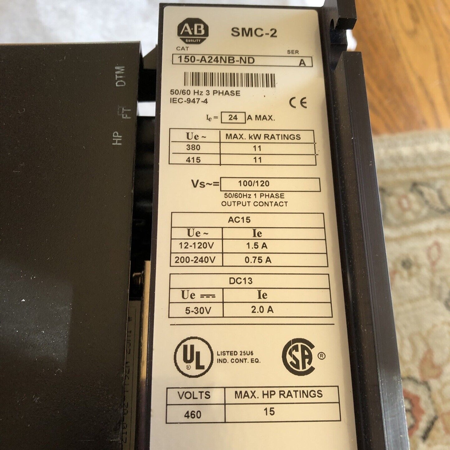 New Allen Bradley 150-A24nb-Nd A,Smc-2 Motor Controller,150A24nbnd,150 A24nb,Ea