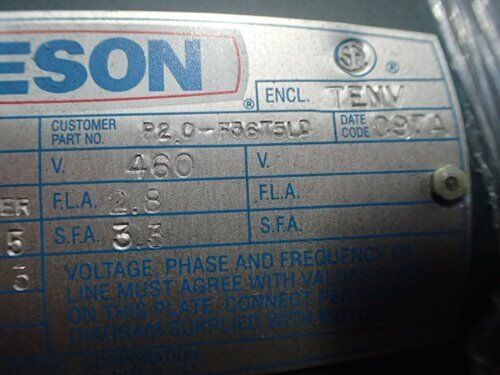 New Leeson C6t34nk17b Electric Motor 3450Rpm, 460V, 2Hp,Te,Bb