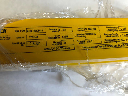 Sick C40s-1301Da010,C4000,Safety Light Curtain,0-8M Scan Range,1350Mm,Rec&Tra,St