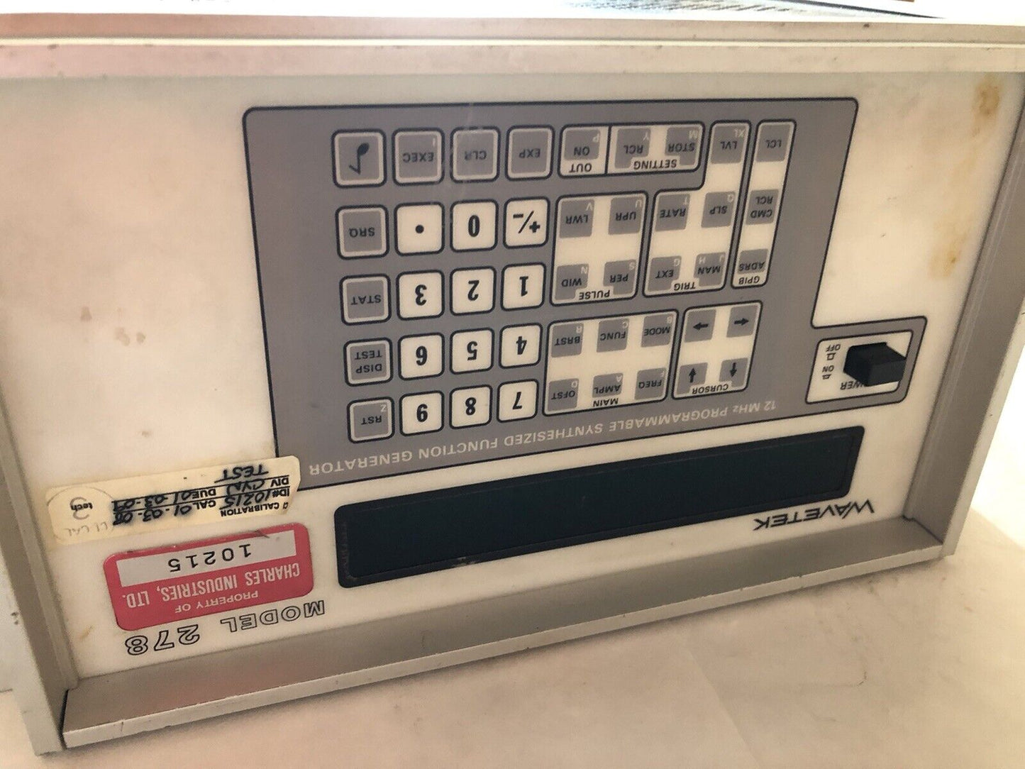 Wavetek 278,278-S-862 Programmable Synthesized Function Generator,Cf
