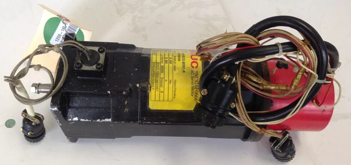 Fanuc A06b-0522-B351-R Ac Servo Motor,  90 Vdc, 2000 Rpm,3Ph,Fanuc 1-0,1-O, Bk