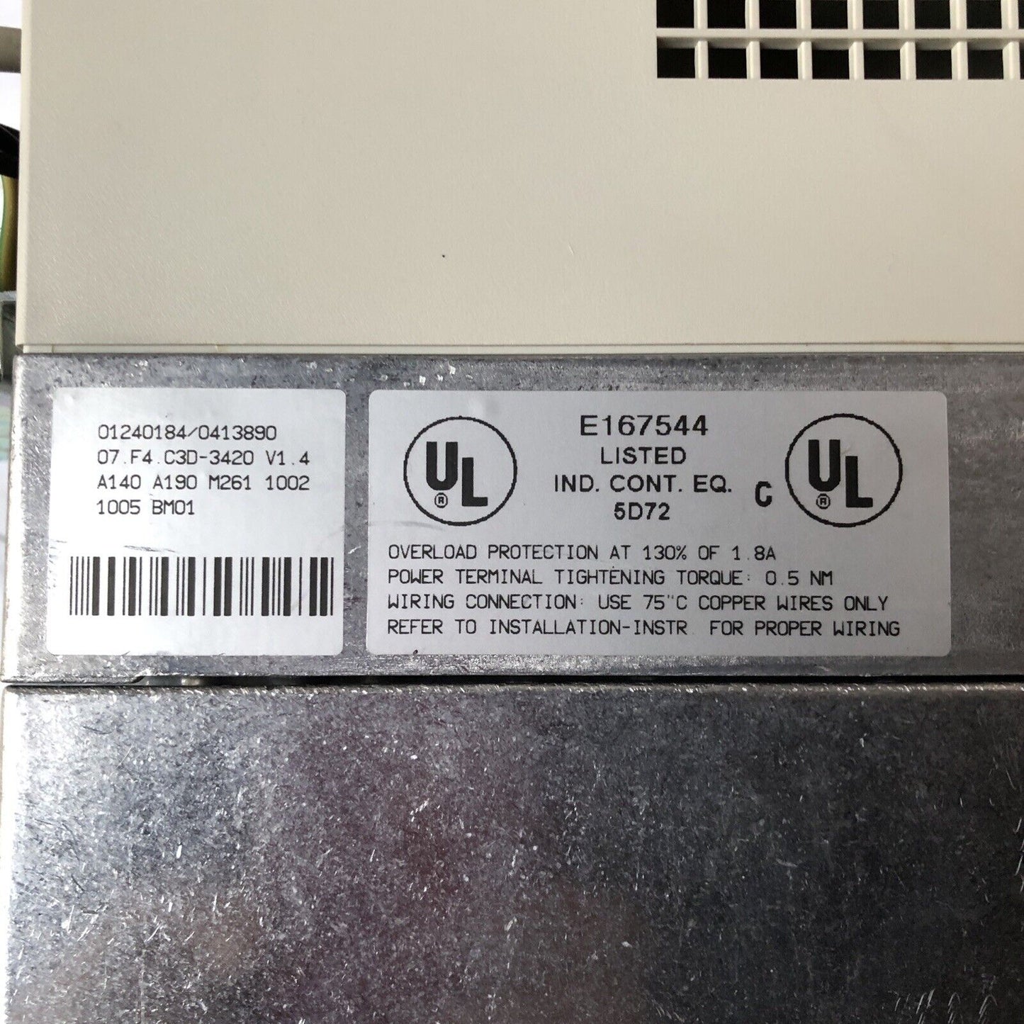 Keb 07.F4.C3d-3420/1.4 Combivert Controller F4,07 F4 C3d-3420/1.4,1.8 Kva,Fj