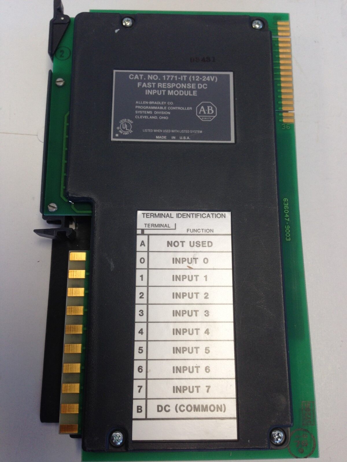 New Old Allen Bradley 1771-It (12-24V) Fast Response Dc Input Module, 1771-1T,Dc