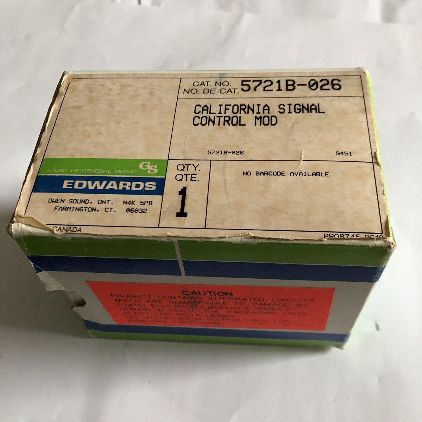 New Edwards 5721B-026 Charger Modulec Board,Cg