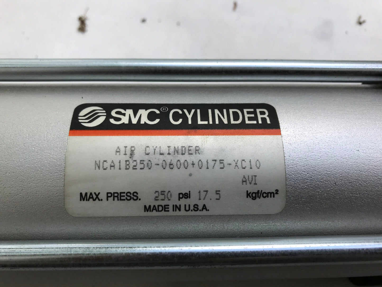 New Smc Nca1b250-0600+0175-Xc10 Smc 250 Psi Max Dual Stroke Air Cylinder ,Tg