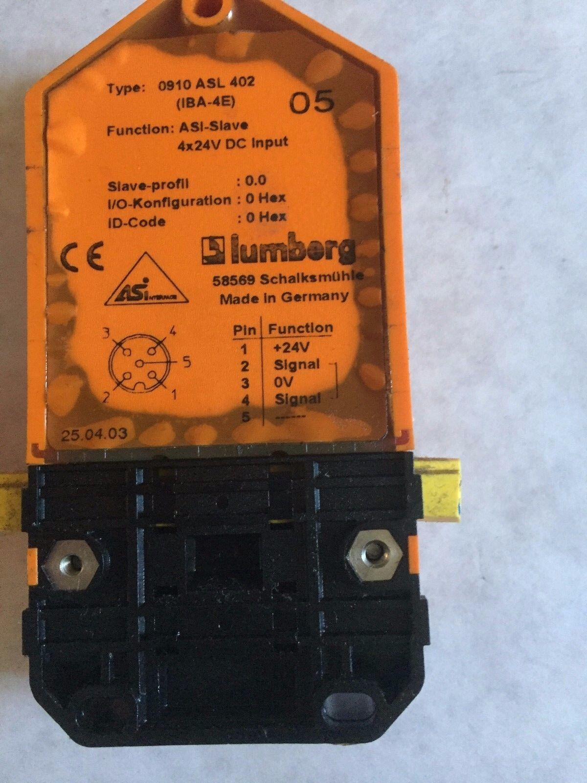 Lumberg 0910 Asl 402 As,Lumberg 0910 Asl 402 (Iba-4E) Interface Asi Slave,Br