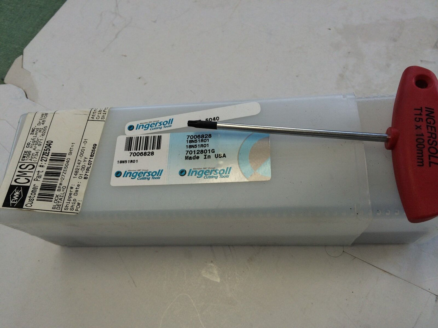 New Ingersoll 18N51r01 Cutting/Grooving Block,27Ze-5040  9" Overall Length,Fg