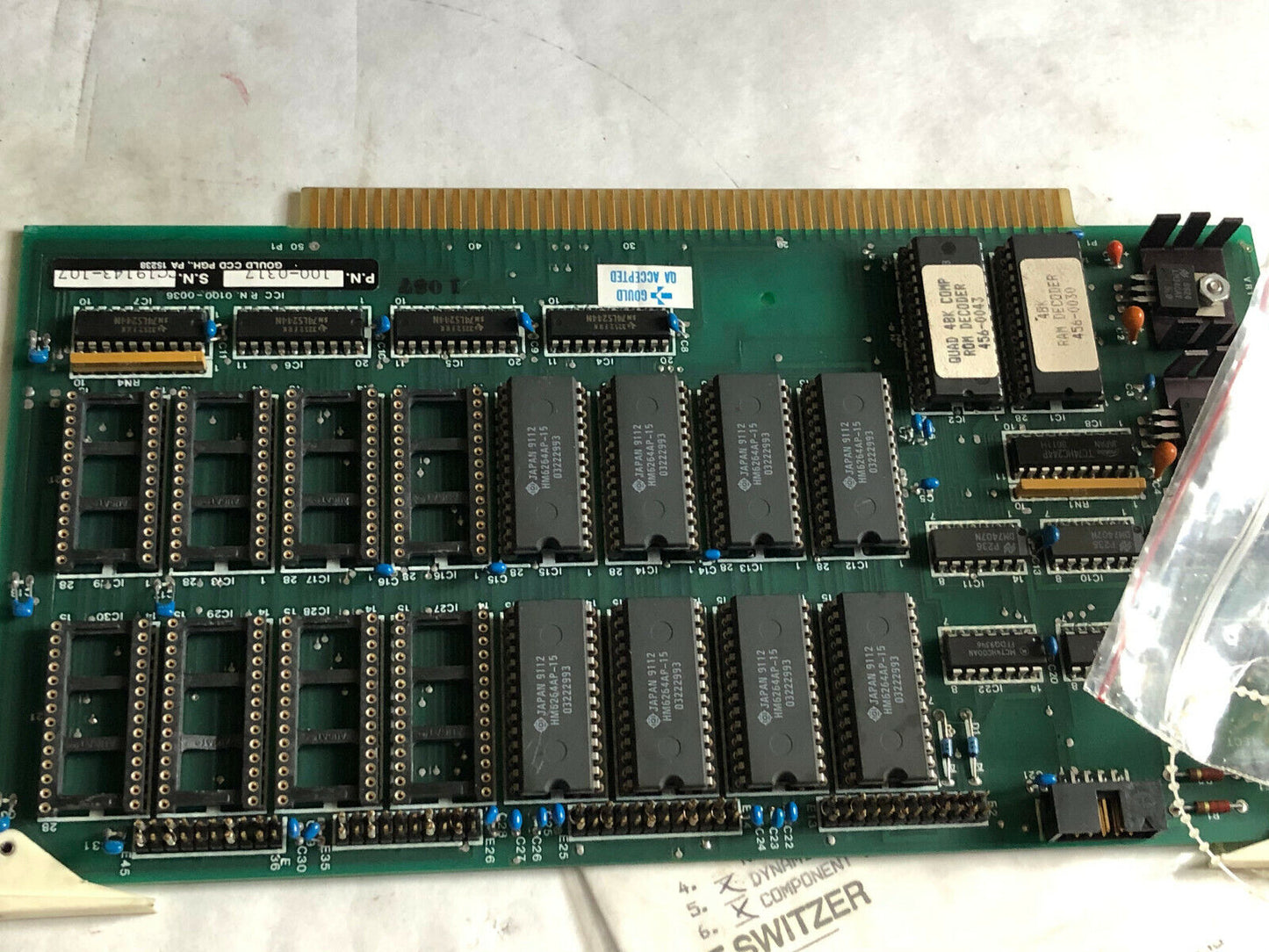 Gould Ccd 100-0317 Pc Circuit Board Control Assembly, Pcb 0100-0036,Sv,Cg