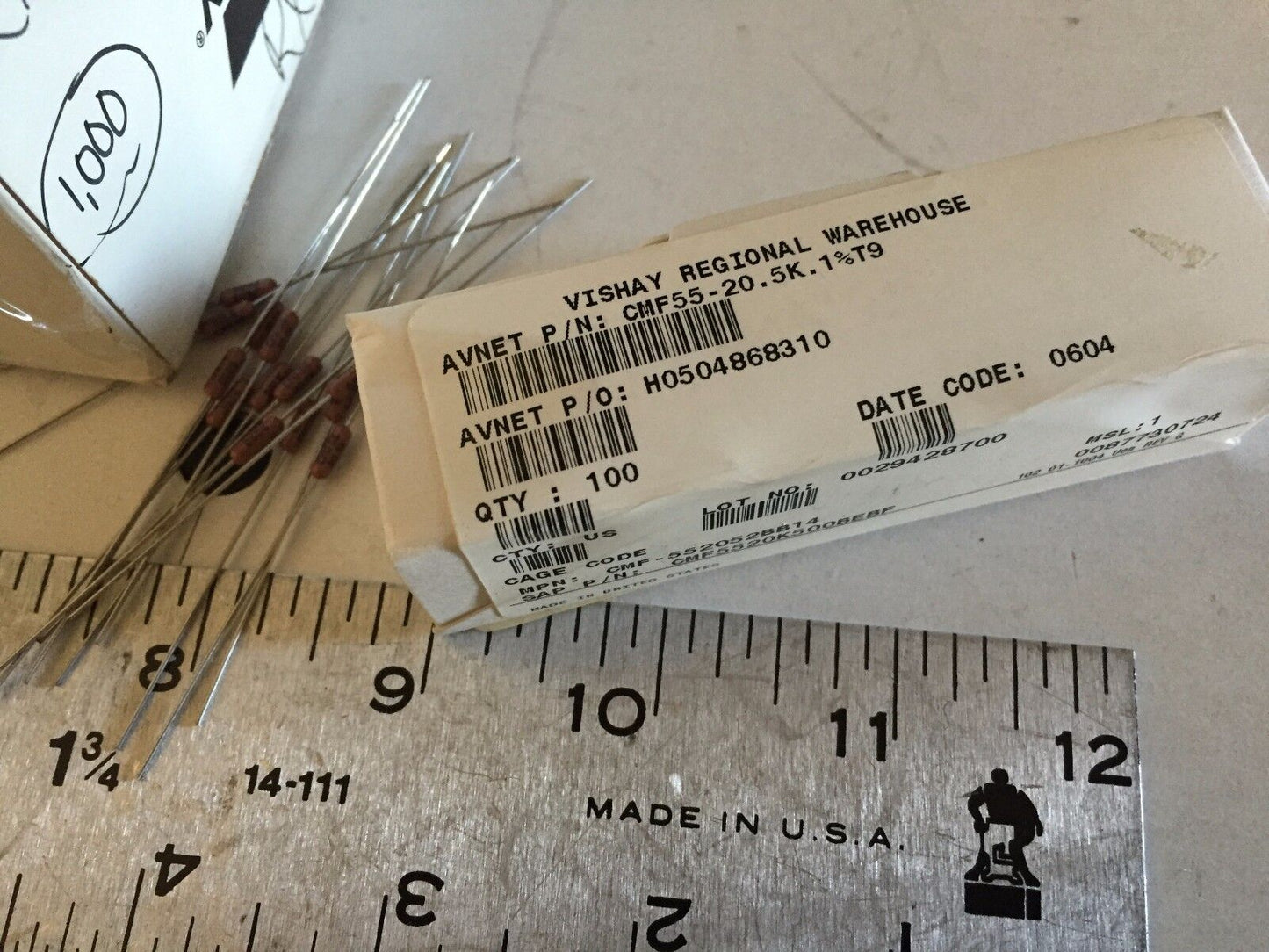 New Lot 1000 Dale Cmf5520k500bebf Resistor,Metal Film Cmf55-20.5K. 1%T9,Sb