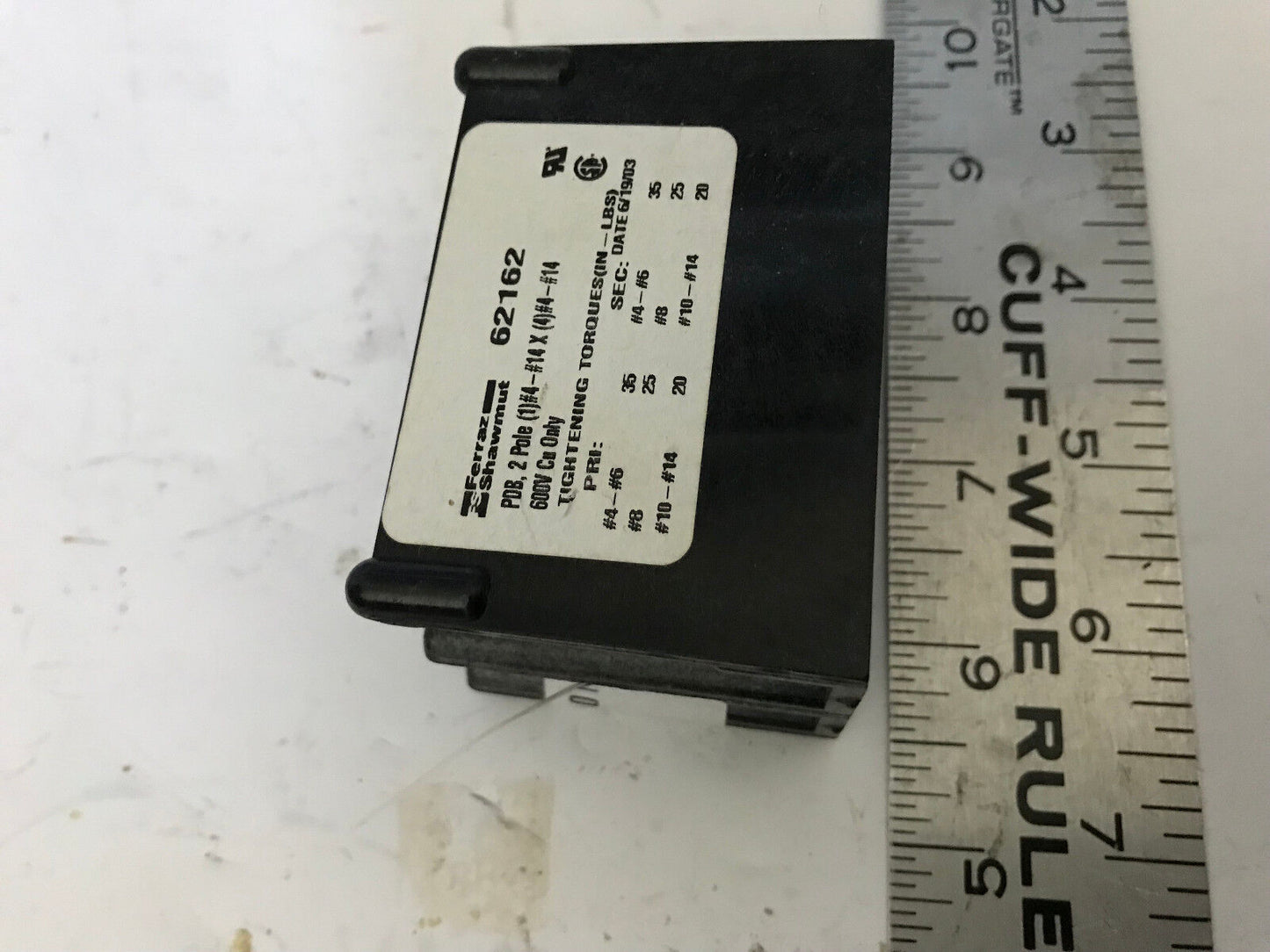 New Ferraz Shawmut 62162 Mini Power Distribution Block 2Pole 600V,Em