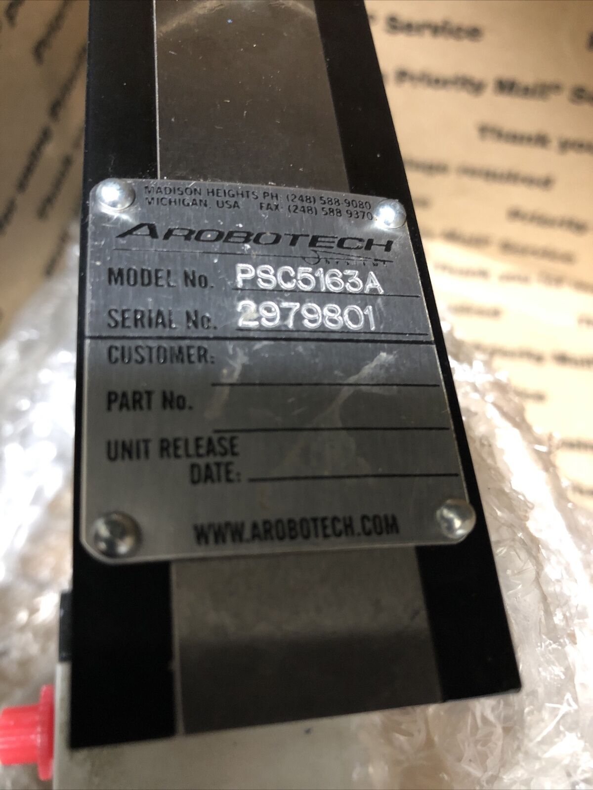 New Arobotech Psc5163a Pneumatic Gripper, Range: 80 To 100 Psi,Bb