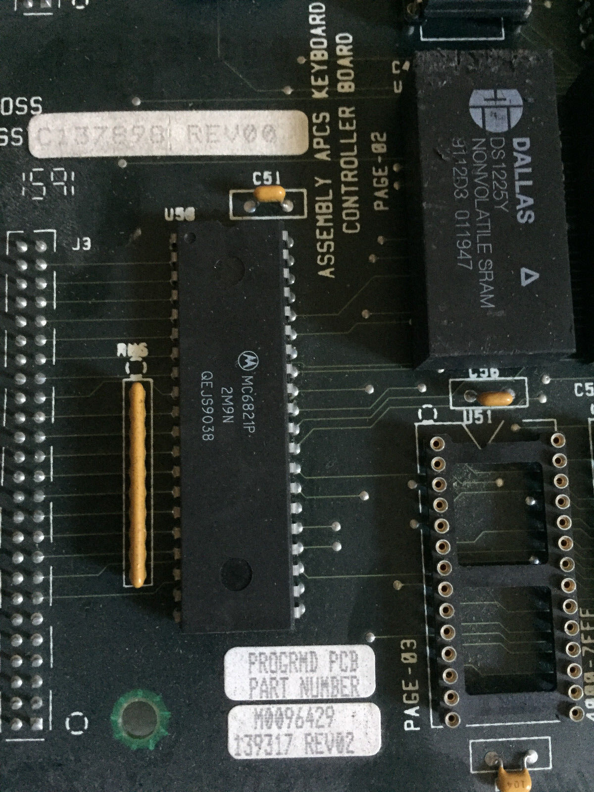 Rockwell C137898 Rev00,Code A5410,124441 Board Keyboard Controller Apcs,Ec