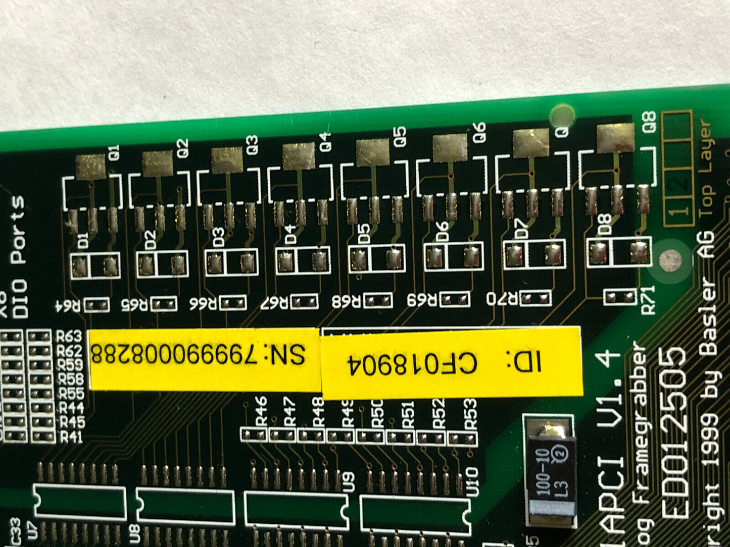 New Basler Fg1apci  V1.4 Analog Frame Grabber Cf018904,Ed012505 Pcb Card,Em