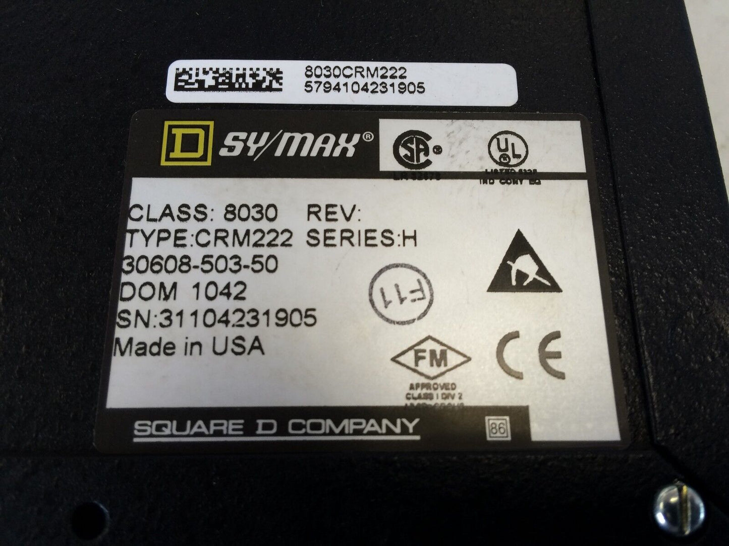 Square-D Class 8030 Type Crm-222 Sy/Max Plc Remote I/O Interface Module,Eg