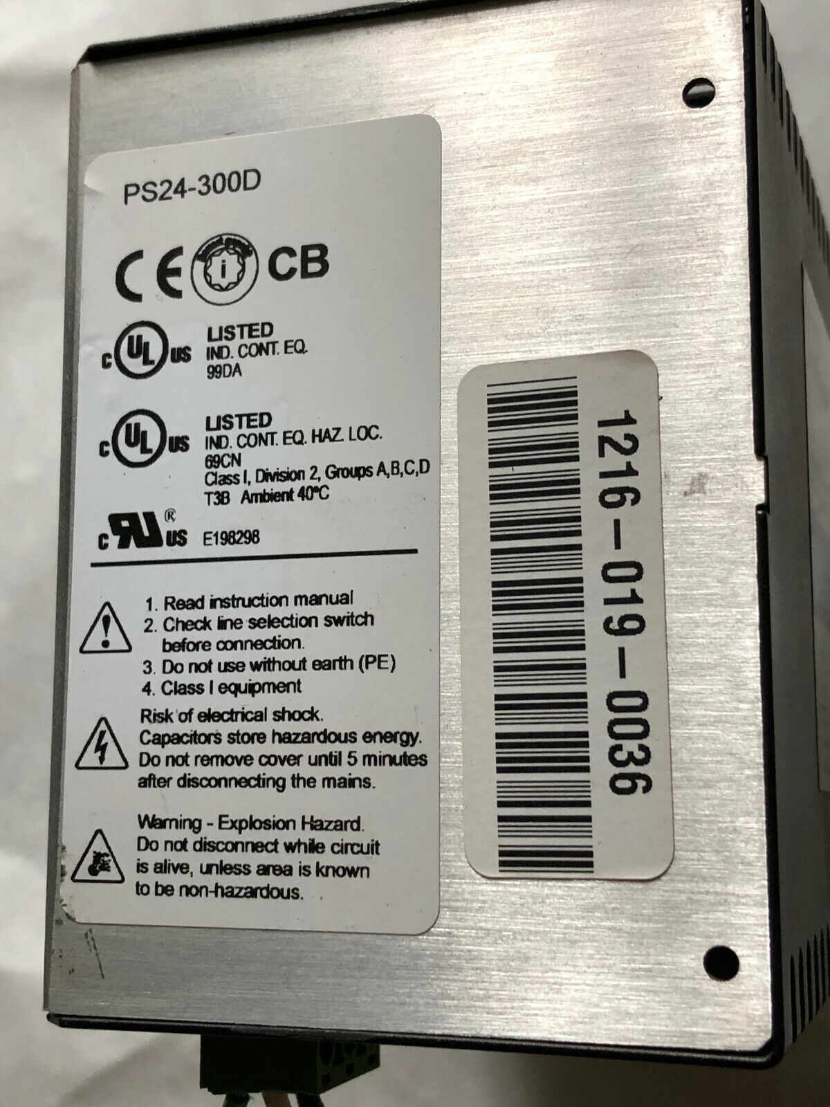 Rhino Ps24-300D (300W) ,48400003 Industrial Power Supply 24Vdc/12A,Ae