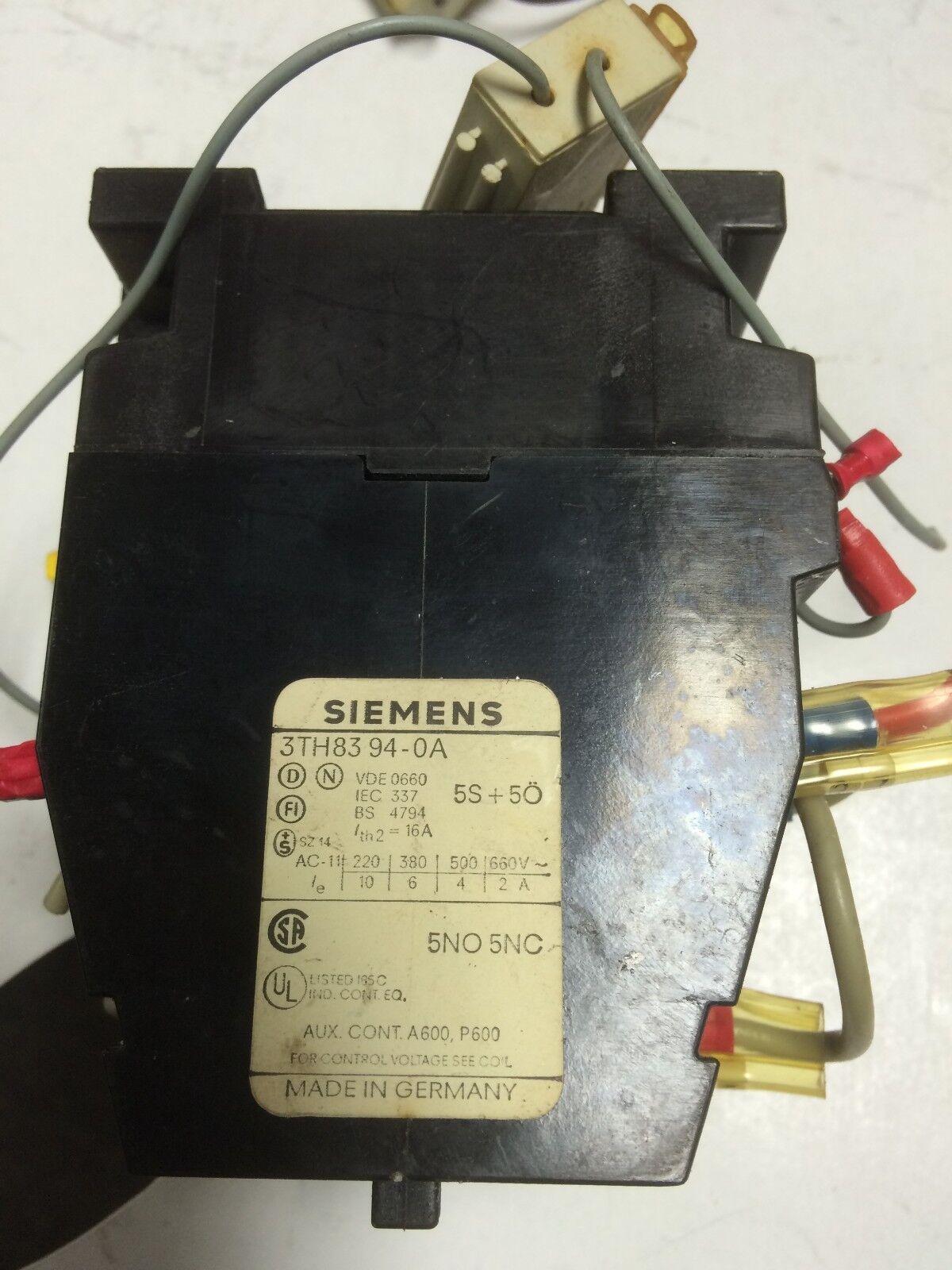 Lot 2 Siemens 3Th8394-0A Contactor 3Th83 94-0A,3Th83 94-Oa,3Th83,55E 110Vcoil,Sd
