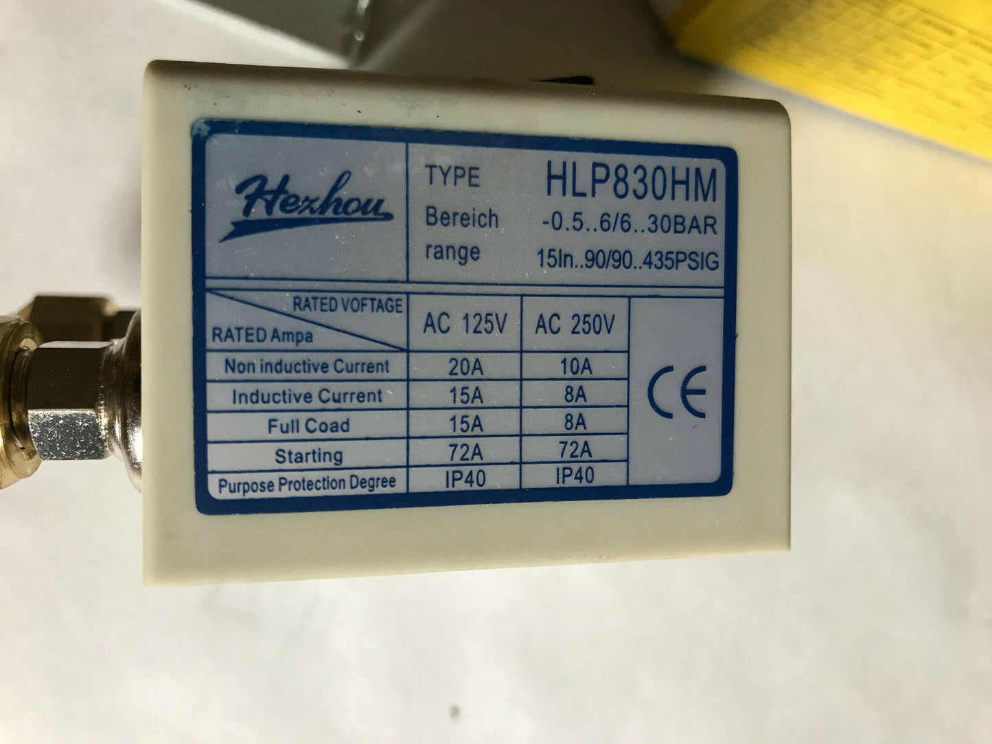 New Hexhou Hlp830hme Dual Pressure Controller Low Side=-0.6-6Bar, High=8-30,Sn