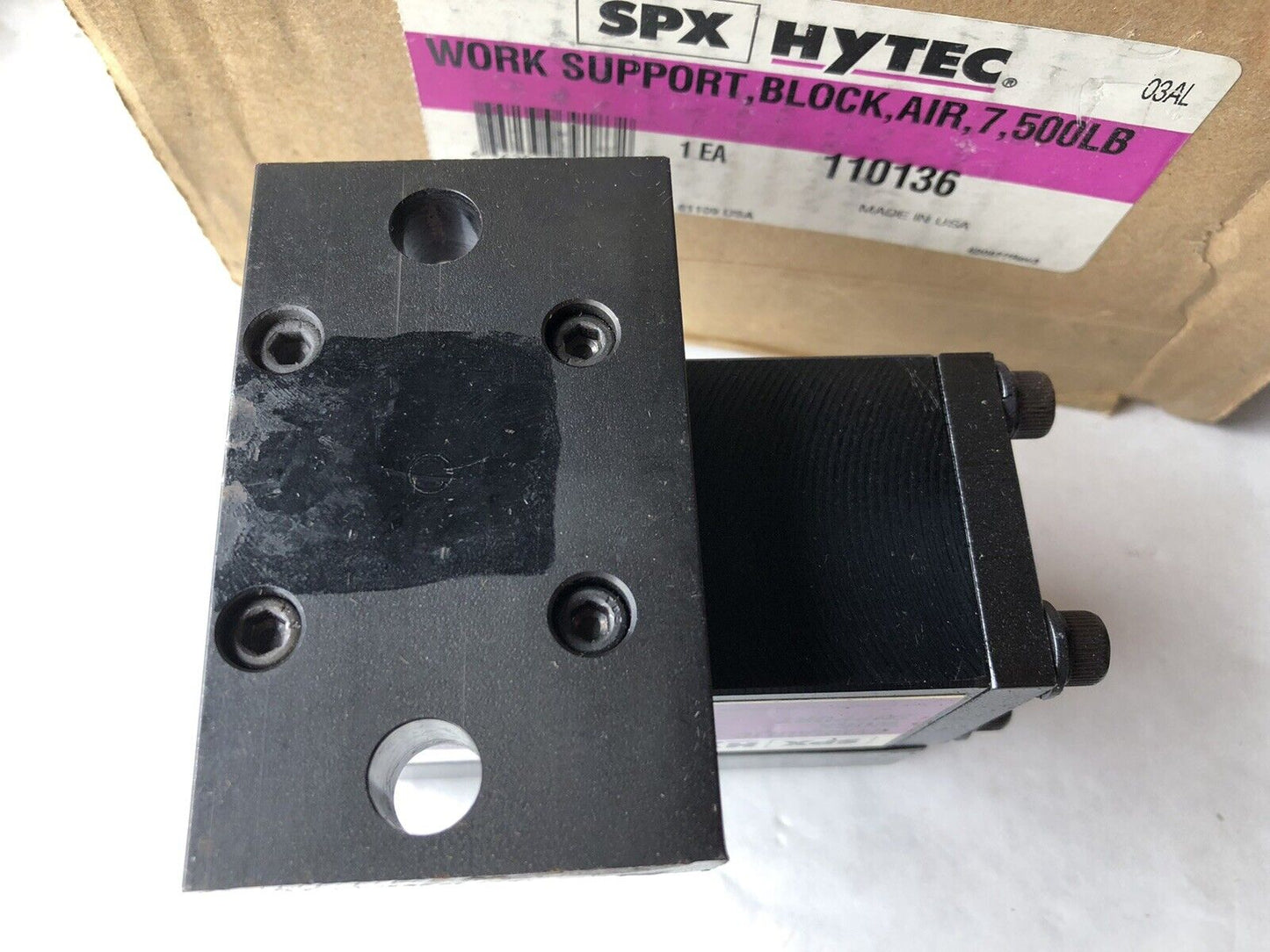 New Spx Hytec 110136 Model B Work Support Block,Air,7500Lb Capacity,Ta