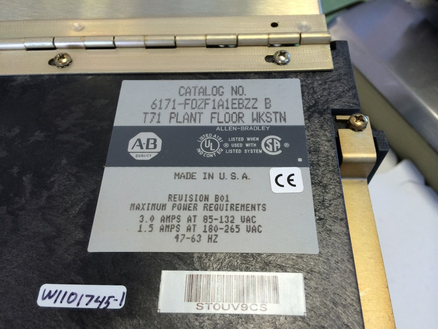 Allen Bradley 6171-Fdzf1a1ebzz T71,Plant  Industrial Workstation Monitor,Bc