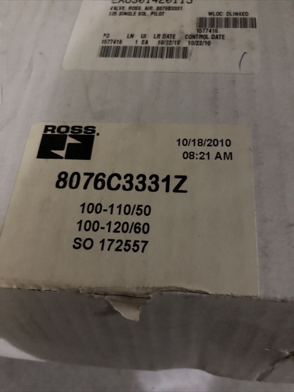 New Ross 8076C3331 Z Pneumatic Solenoid Valve,120 Vac ,Dc