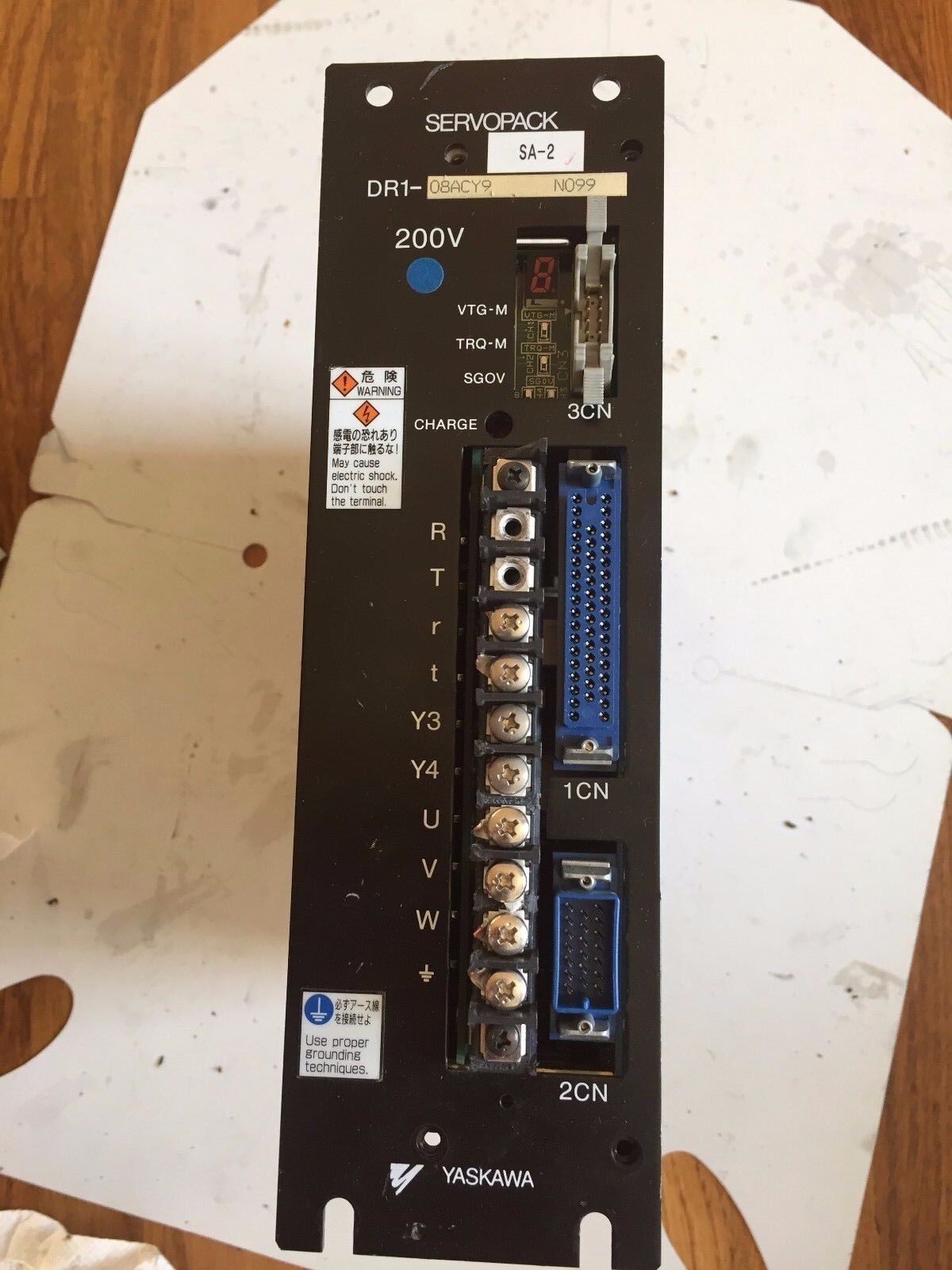 Yaskawa Dr1-08Acy9 Servopack 4.4Amp 0-230Vac 750W 1Hp 3Ph,Dr1-O8acy9,Ev