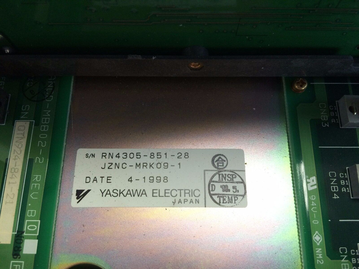 Yaskawa Jznc-Mrk09-1 Cnc Control,Mry01b-1,Mi004,Mario,M1004,Jancd-Mbb02-1,Cg