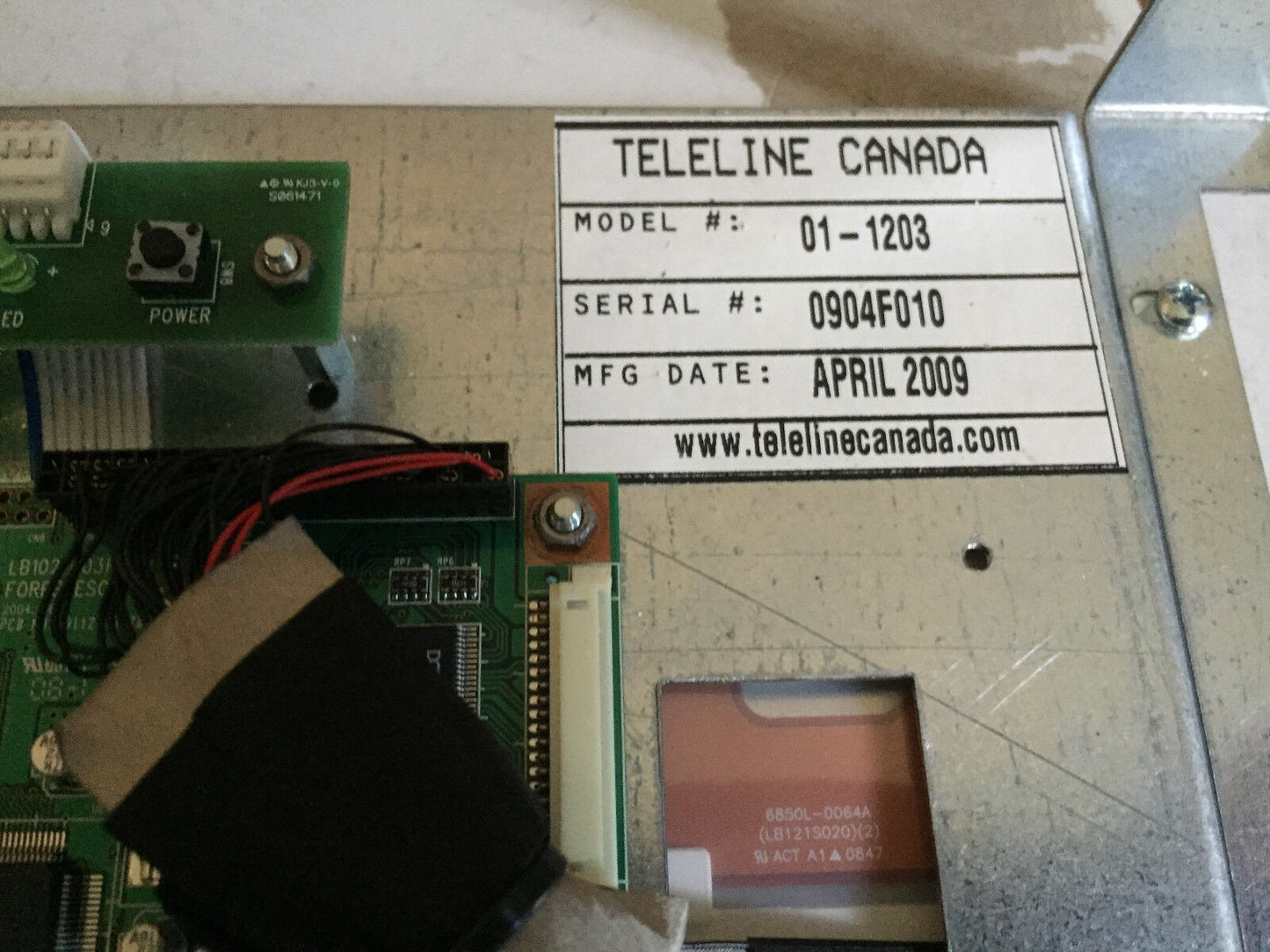 New Teleline 01-1203,Teleline Canada 01-1203,Lb102 R03a Monitor Tk121fk504,Ct
