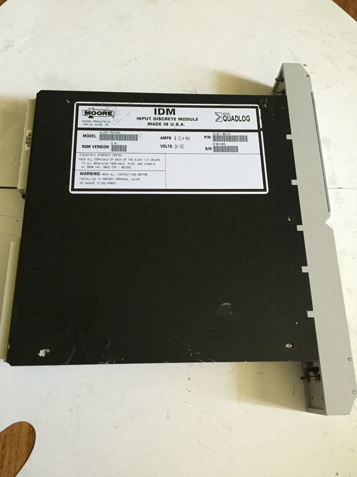 Moore Qlidm115acaan,Idm 115 Vac,Critical 24Vdc .12Amp Apacs+ Quadlog,16107,Tg,Cs