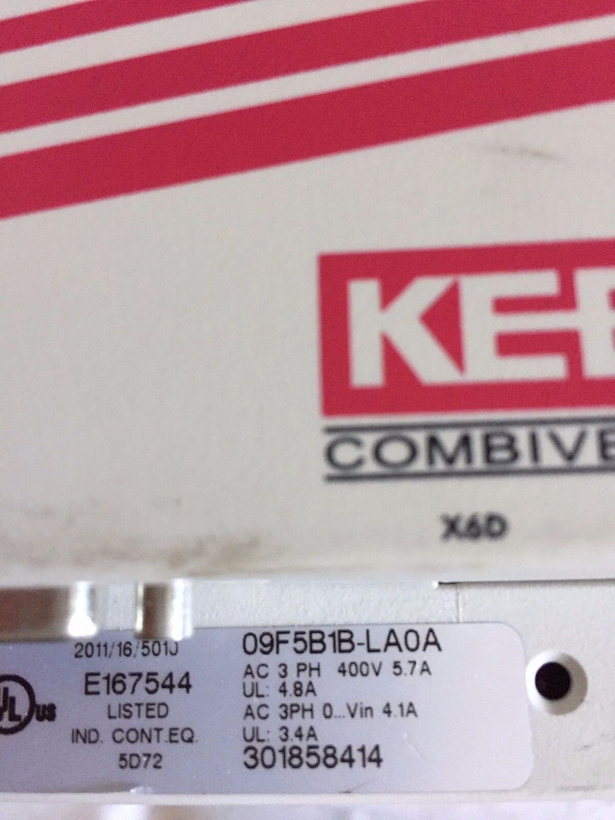 Keb 09F5b1b-La0a Power 2.8 Kva,Combivert,09F5b1b-Laoa,E167544, 09.F5.B1b-La0a,Bw