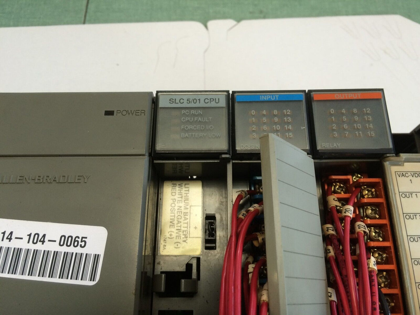 Allen Bradley 1747-L511 Slc 5/01 Plc System 1747-L511, 1746-P2, 1746-A4, Bv