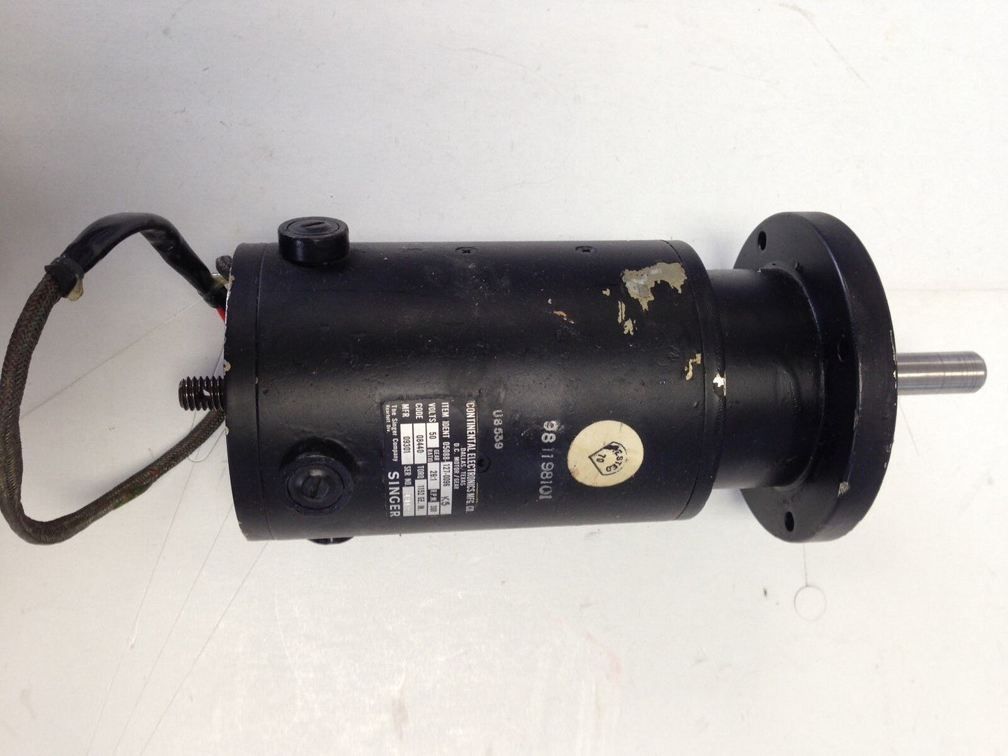 Singer 05088-127-0096 Dc Gearmotor, 26:1 Ratio,981198101,50 Vdc, 300 Rpm,Dl