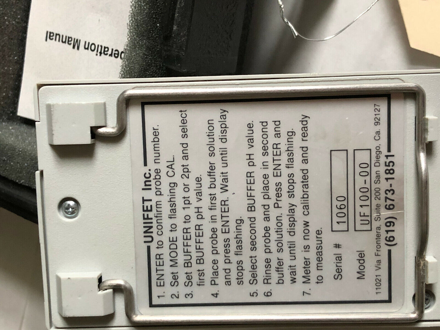 Unifet Uf100-00 Microprocessor Ph/Mv/*C Meter,Cl