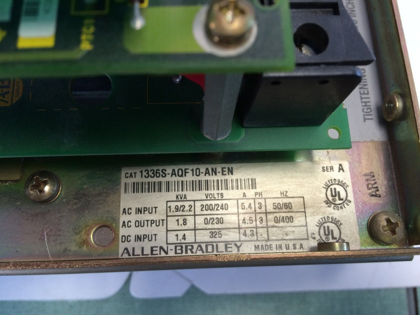 Allen Bradley 1336S-Aqf-10-An-En,1336-L6 1336S-En Ac Drive 1Hp,230V,Open E,Ew