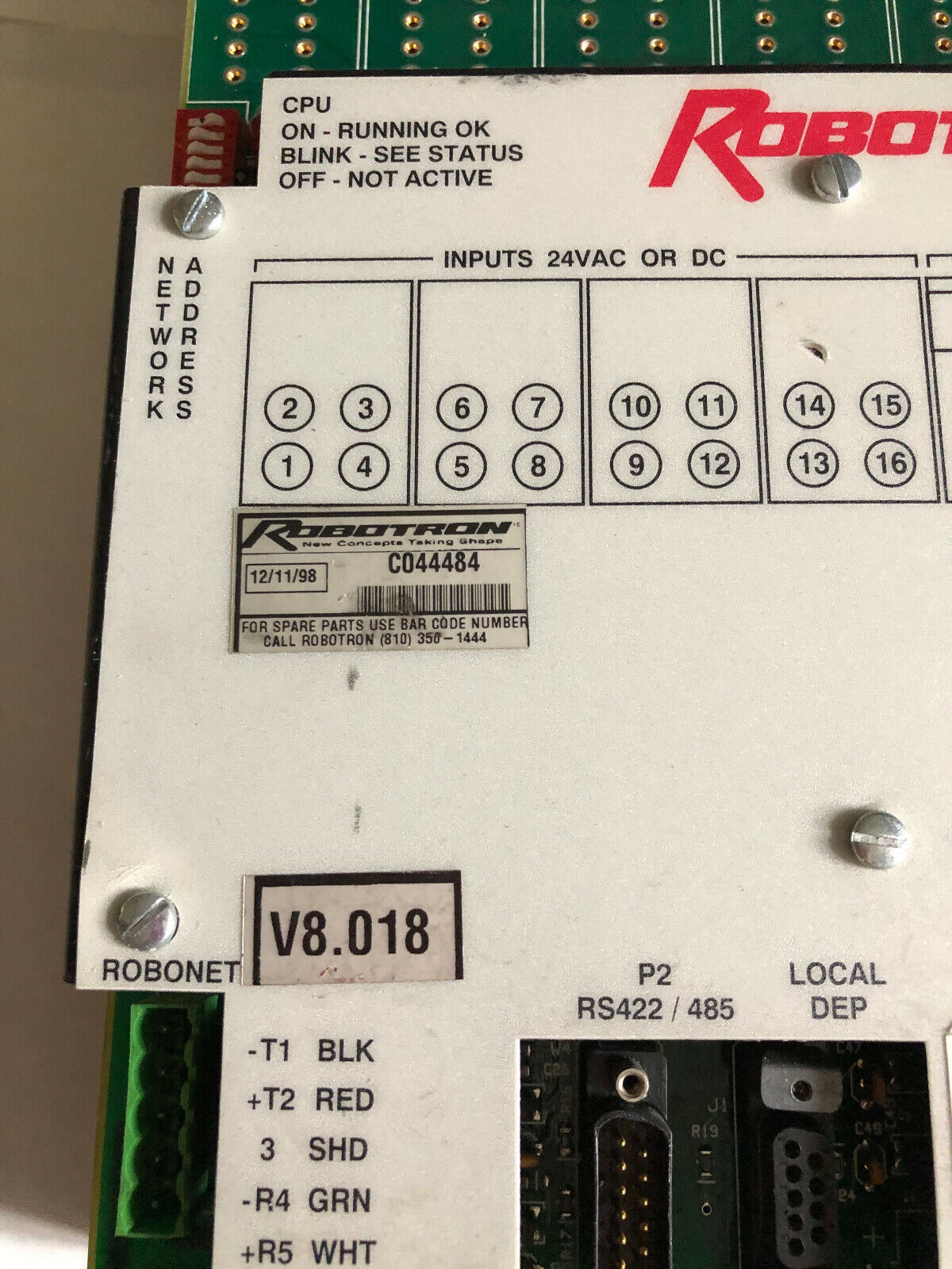 Robotron 503-2-0329 Series 415 Weld Controller 503-2-0329-02 V8.018,473004231,Di
