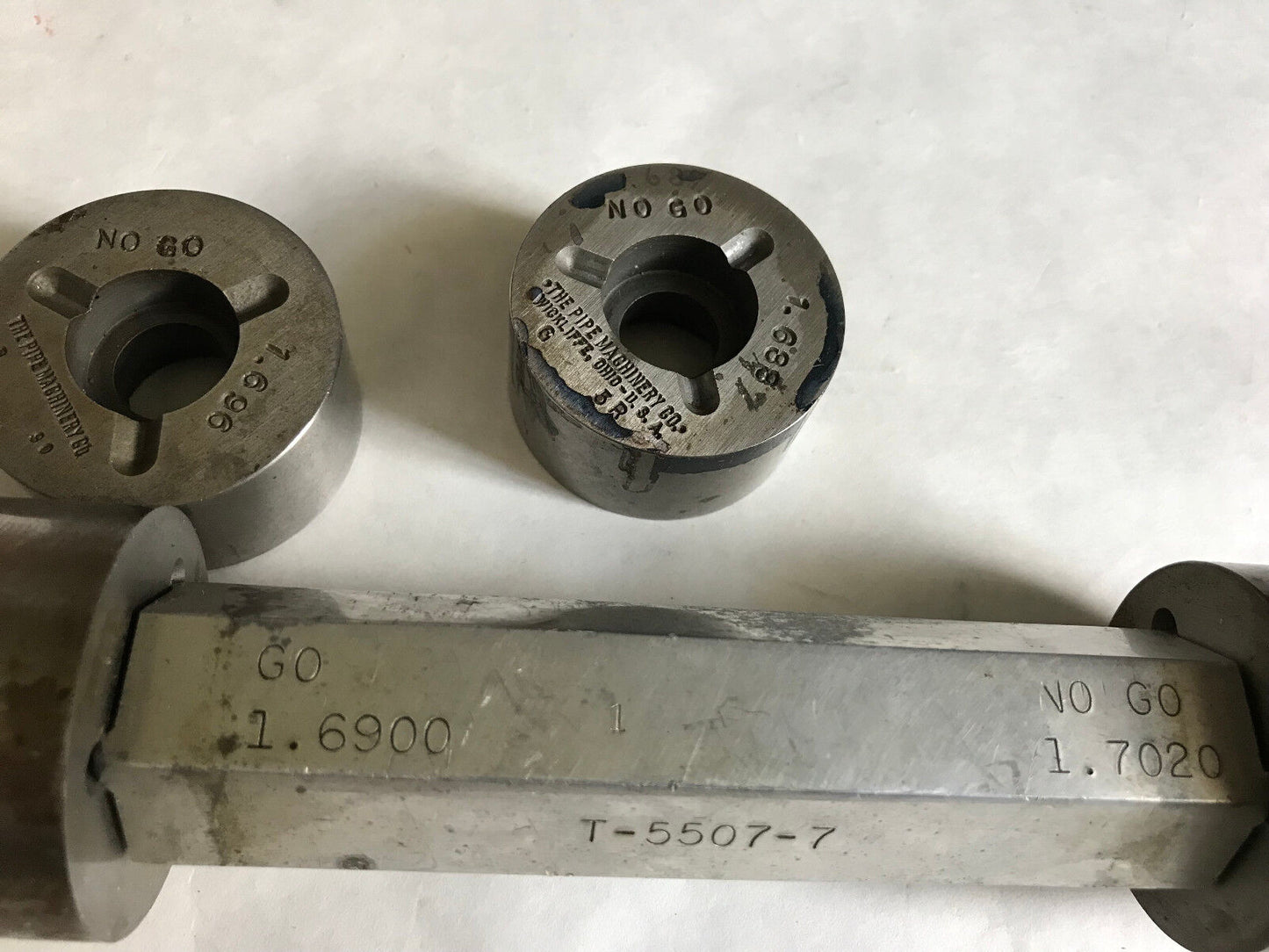 Lot The Pipe Machinery Go No Go Plug Gage 1.6900 1.7020 1.688 1.696,Ad