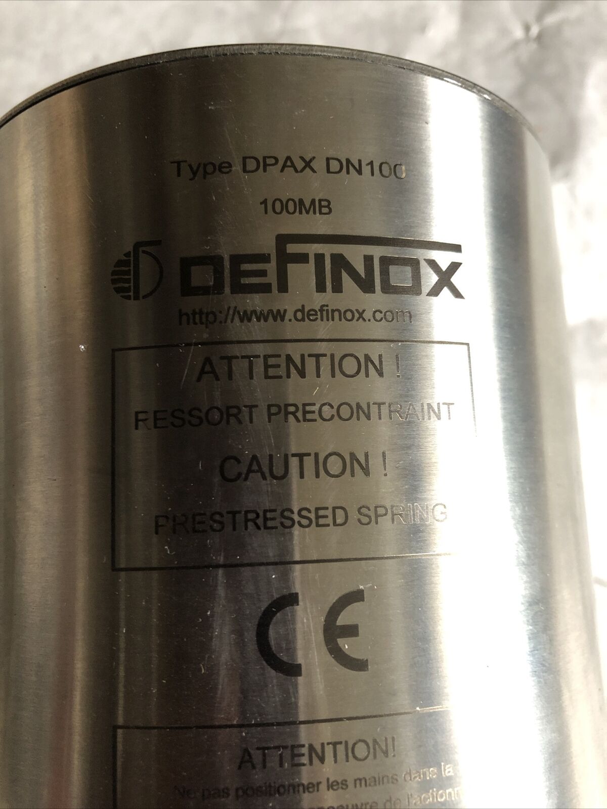 New Definox Dpax Dn100 Spring Pressure Valve 4",Definox Dn4 100N,090Md 035,Am