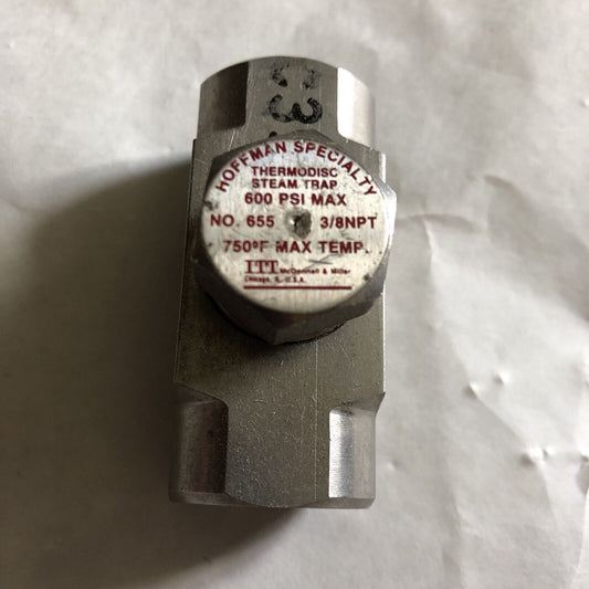 New 3/8” Itt Hoffman No 655 Steam Trap Thermodisc Trap 655 600Psi,Bu,Bp