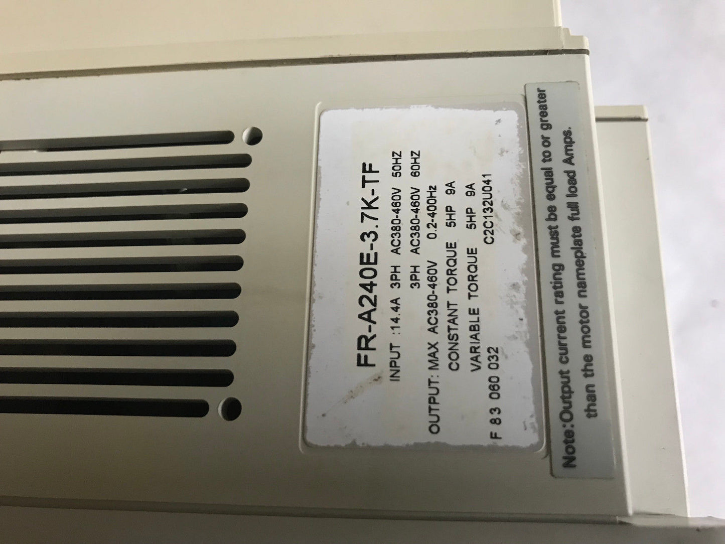 Mitsubish Fr-A240e-3.7K-Tf,Freqrol-A200,460V 5Hp Inverter Ac Drive 400V Class,Aj