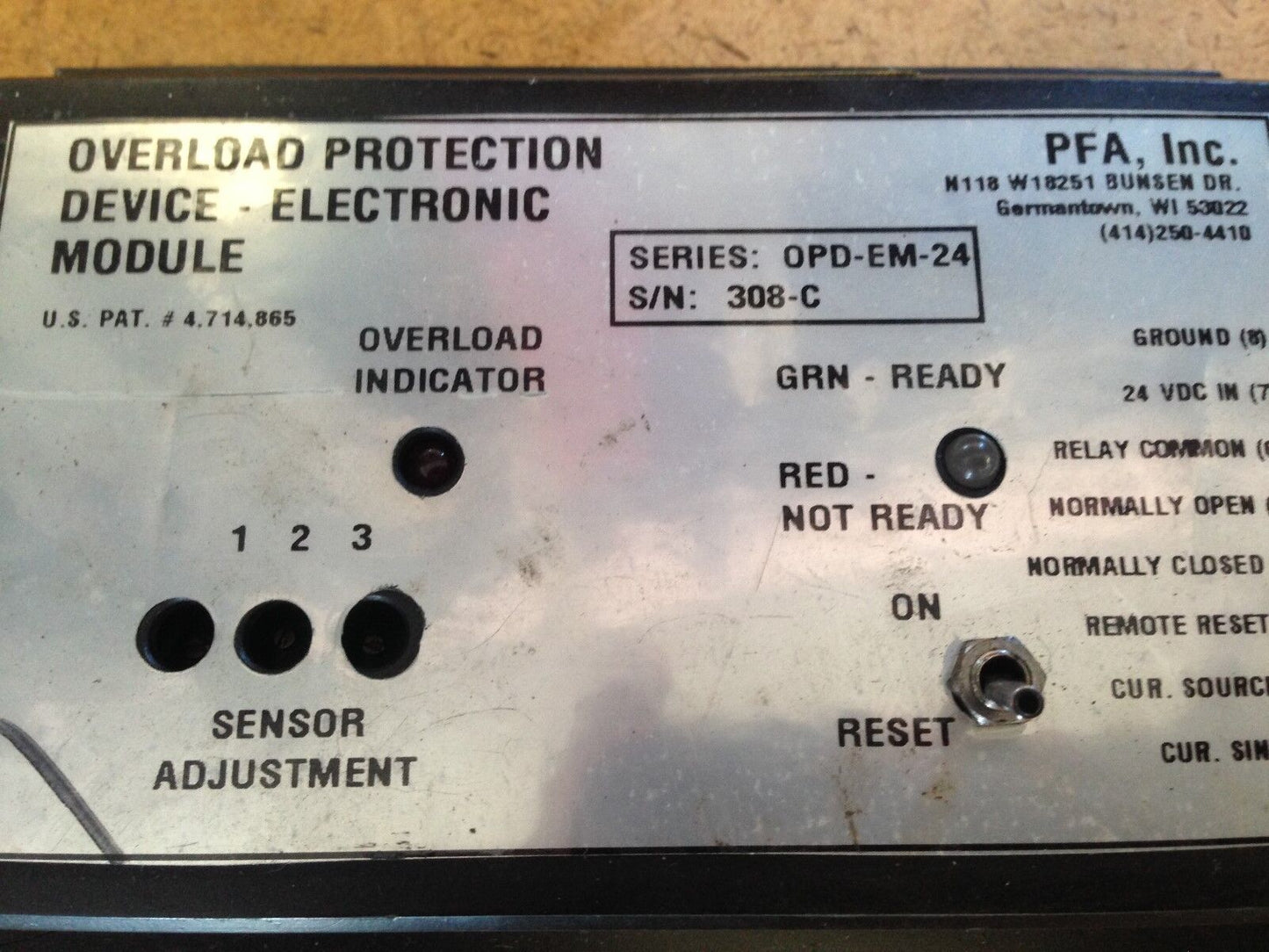 Pfa Overload Protection Electronic Module Pfa Opd-Em-24,Pfa 0Pd-Em-24,Tj