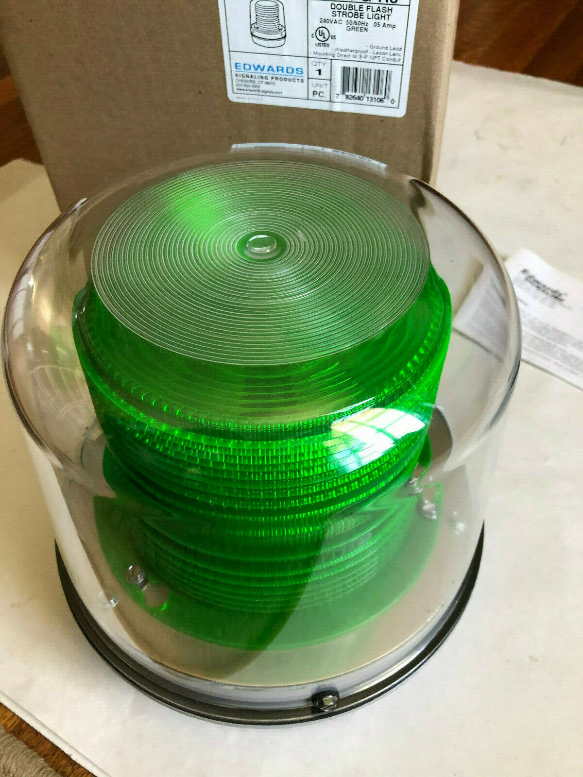 New  Edwards  94Dfg-R5 Strobe_Df_Grn_240Ac ,Adaptabeacon ,Cn,Sj