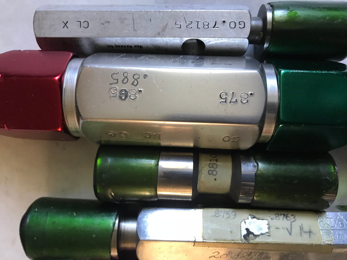 Lot Plug Gage Go Nogo Van Keuren .875,885,881,78125,8750,8770,8759,8763,8810,Es