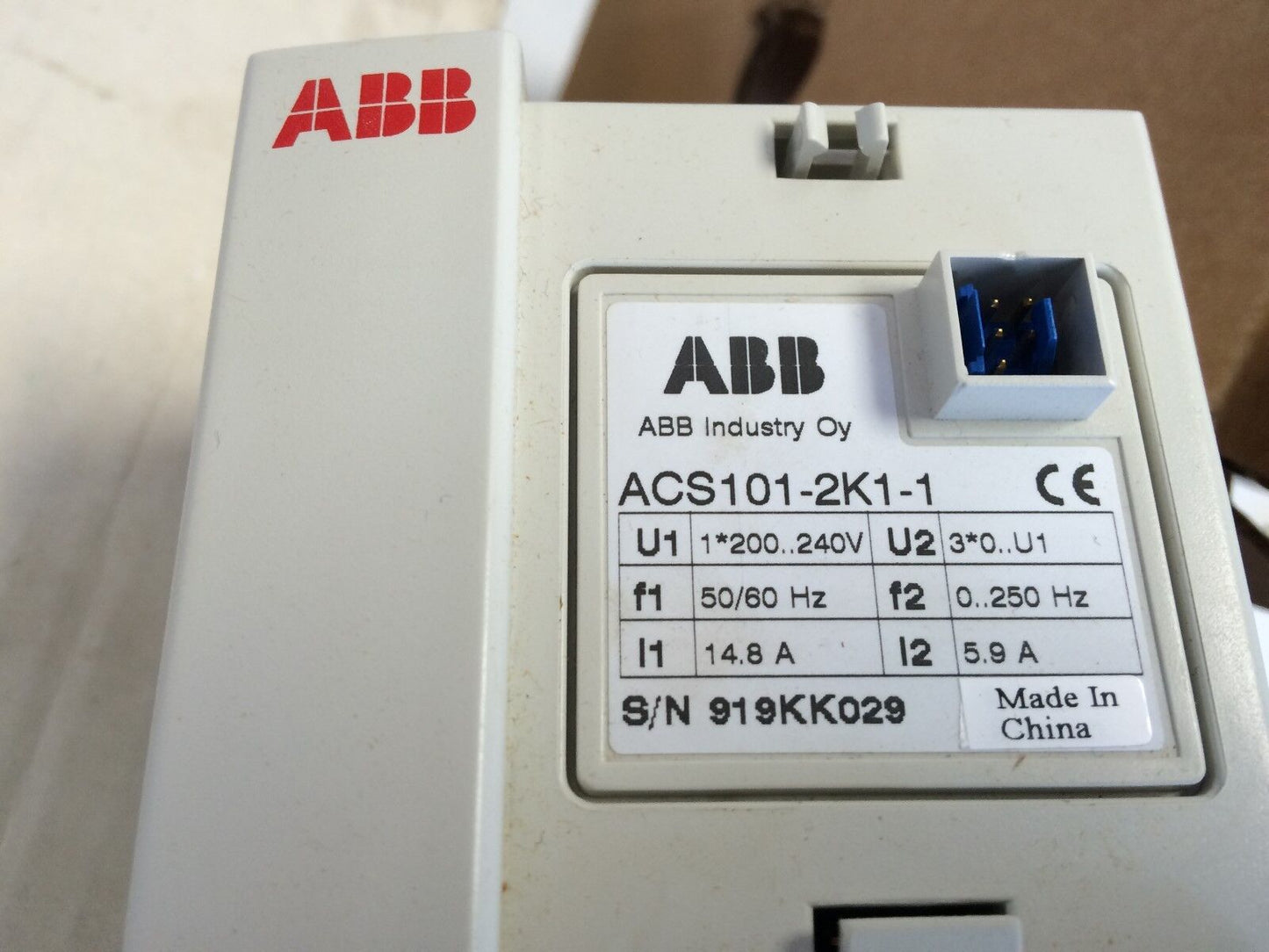 New Asea Brown Boveri Drive 1.5Hp 230Vac 1Ph 1.1Kw,Abb Acs101-2K1-1,Acs 100,Bq