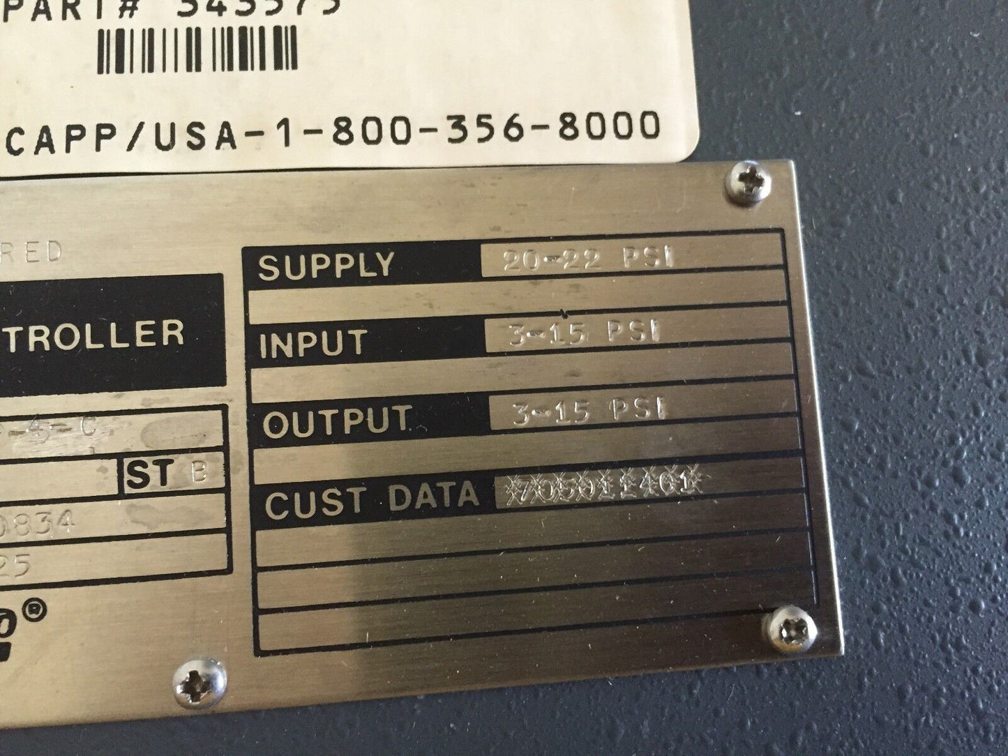 New Foxboro 138L,Pneumatic Controller Supply20-22 In/Out3-15Psig 138Lp-4-C,Aj