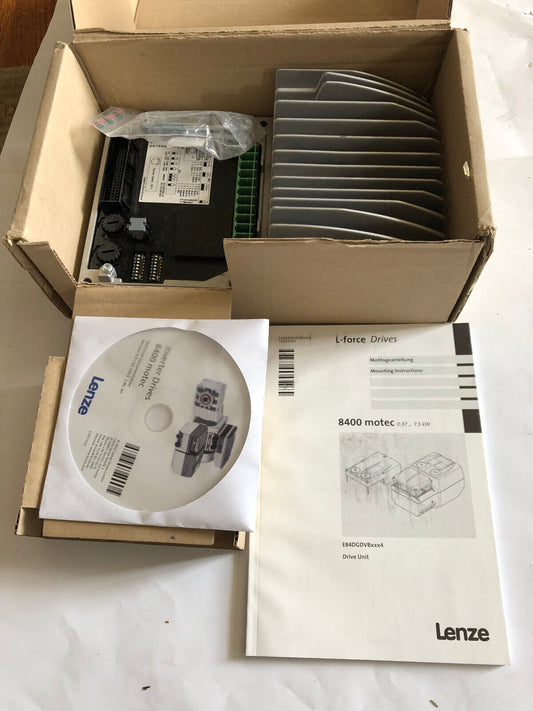 New Lenze E84dgdvb1524ps Inverter Drive Unit. 1.5Kw 3/Pe Ac 400/480V,3.8/3.1A,Ac