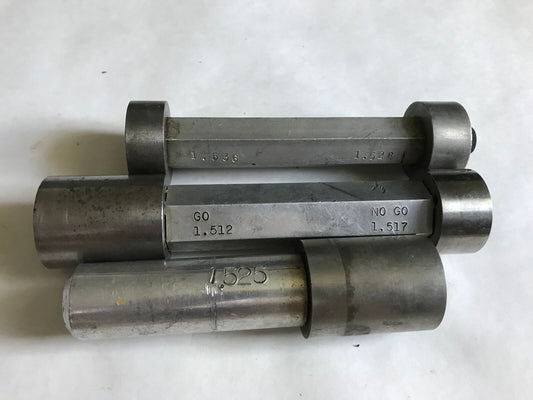 Lot The Pipe Machinery Go No Go Plug Gage Nogo 1.525 1.536 1.526 1.512 1.517,Ac