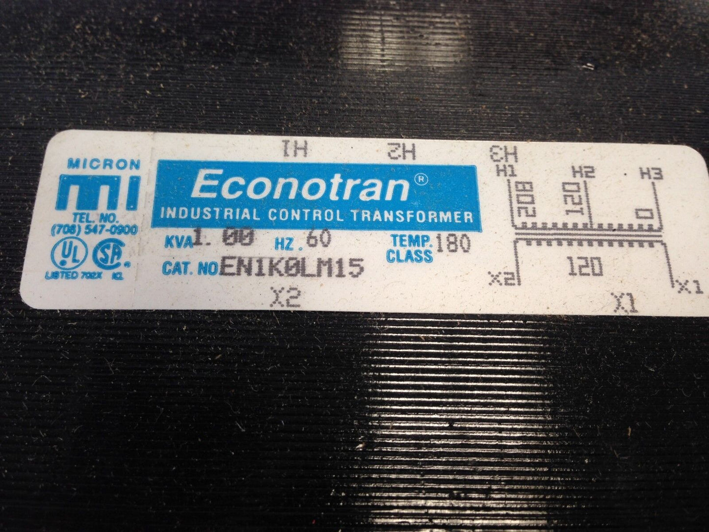 New Mi  Micron Econotran En1k0lm15 Transformer 120/208V 60Hz 1.0Kva,Dg,Dc