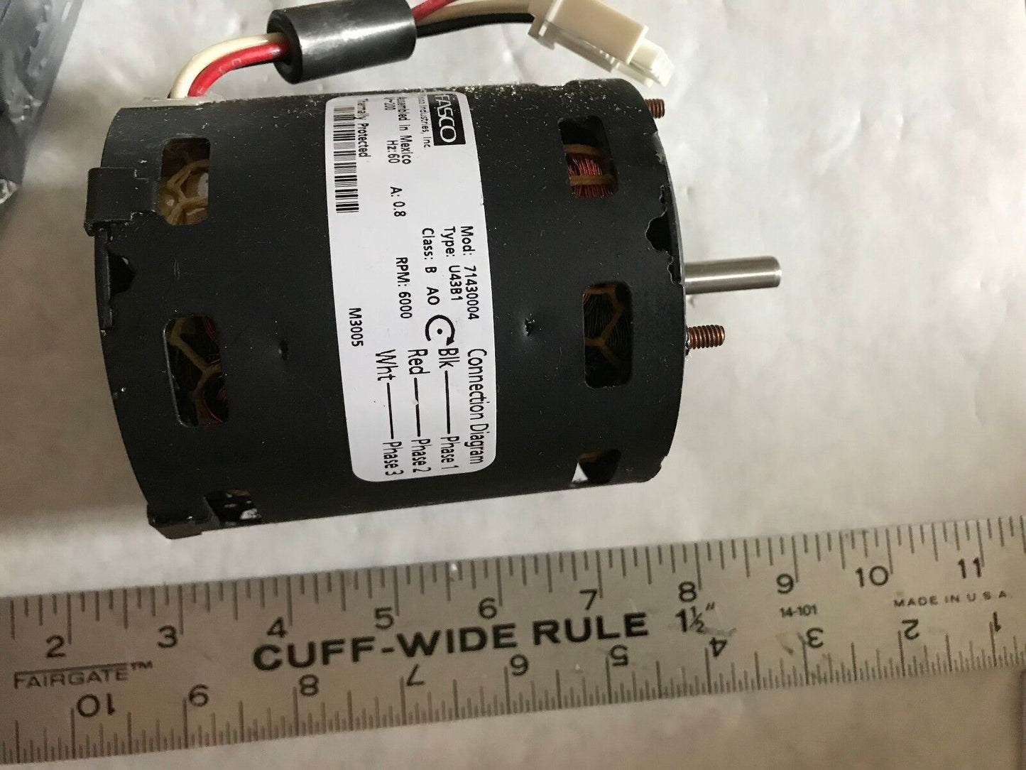 New Fasco 71430004 Ac Motors, 200Vac,6000-Rpm,Type:U43b1,Ej,Aa,Aj