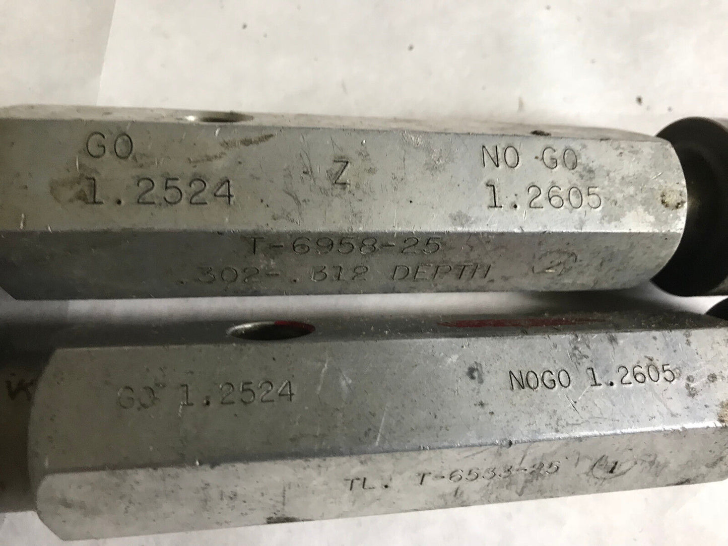 Lot 2 Chromium Inspection Gage Go No Go Plug Gauge 1.2524 1.2605,Et